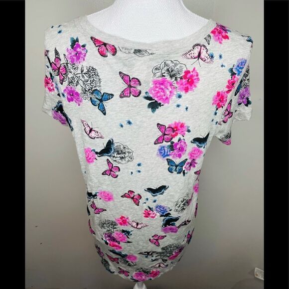 Torrid MULTI-COLOR BUTTERFLY PRINT KNIT POCKETTEE - Picture 4 of 5